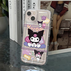 可愛庫洛米蘋果13promax手機殼適用15pro透明蘋果11氣囊卡通防摔