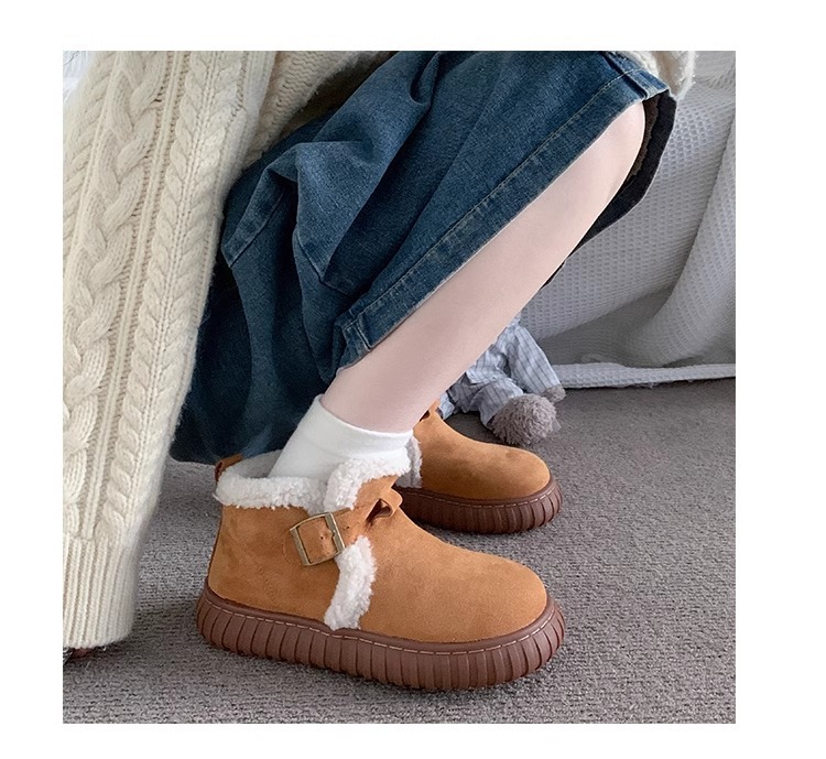 Warm Women's Winter Ankle Boots With Plush Lining And Thick Sole_voghion.com