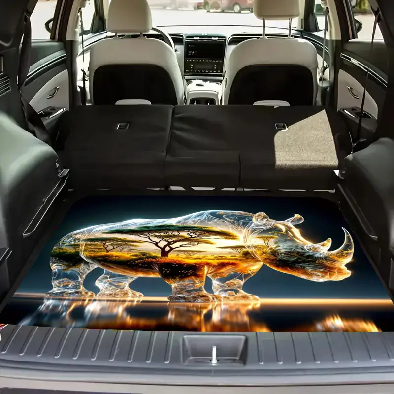 Temu Labeling Dropshipping Cross-Border Abstract Printed Car Trunk Mat Water-Absorbent, Non-Slip, Dirt-Resistant and Wear-Resistant Car Floor Mat