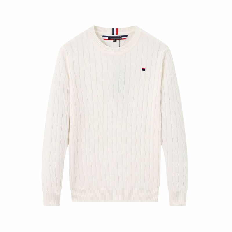 Cross-Border Winter New Style Tommy Twist-Knit Men's Sweater, Thickened Round-Neck Knitwear, Men's Pure Cotton Long-Sleeve Sweater Cross-Border Winter New Style Tommy Twist-Knit Men's Sweater, Thickened Round-Neck Knitwear, Men's Pure Cotton Long-Sleeve Sweater