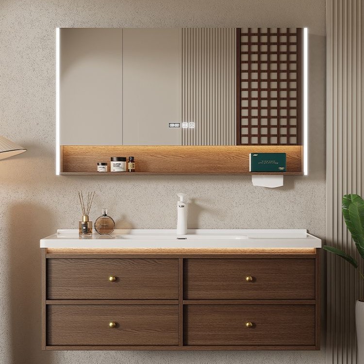 中古风浴室柜陶瓷一体盆卫生间洗漱台骨骼线洗手台卫浴洗脸盆加工