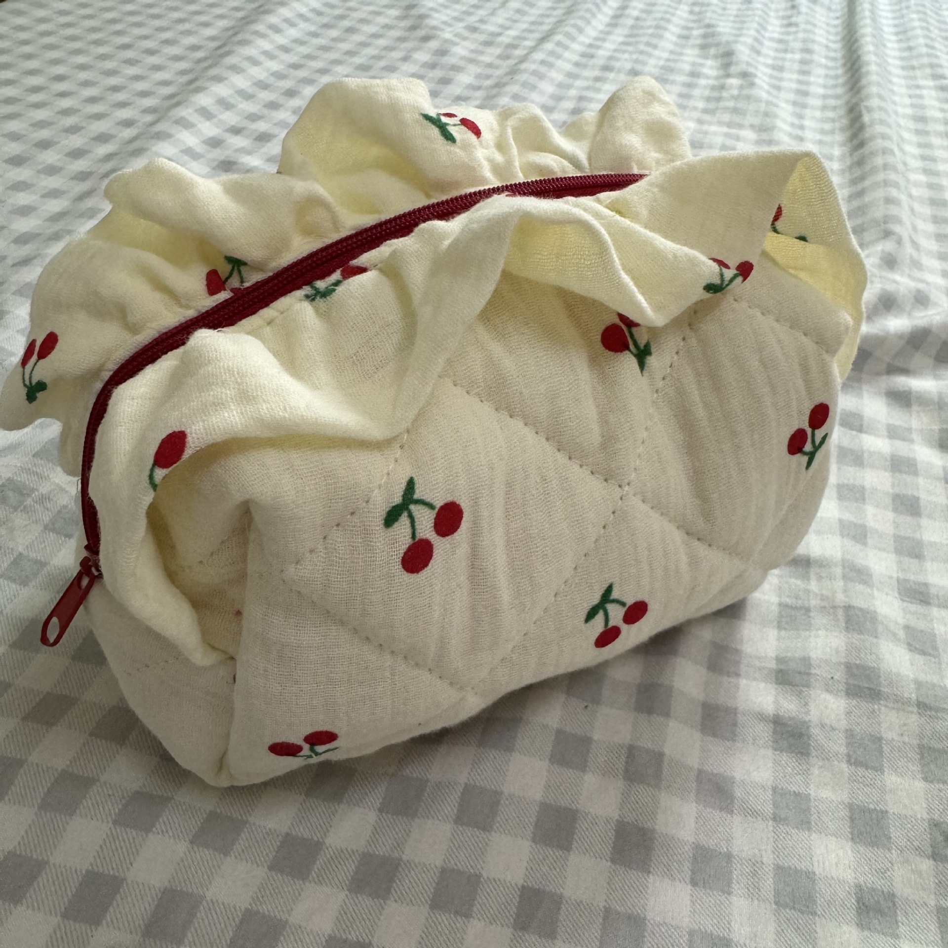 Women's Gender Cute Basic Flower Bow Knot Cloth Square Makeup Bags