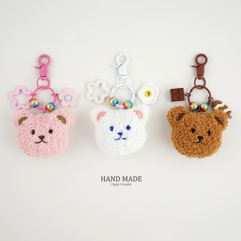 Ins Pendant Cute Baby Bear Teddy Bear Plush Doll Doll Bag Accessories Keychain Car