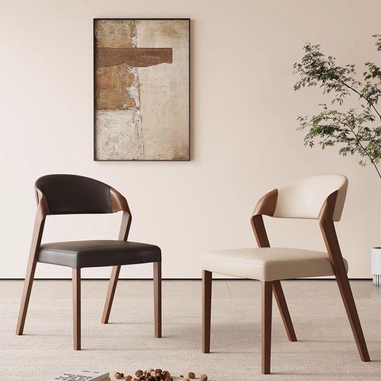 Silent Style Solid Wood Dining Chair Nordic Simple Armchair Modern Simple Home Backrest Chair Restaurant Casual Study Chair