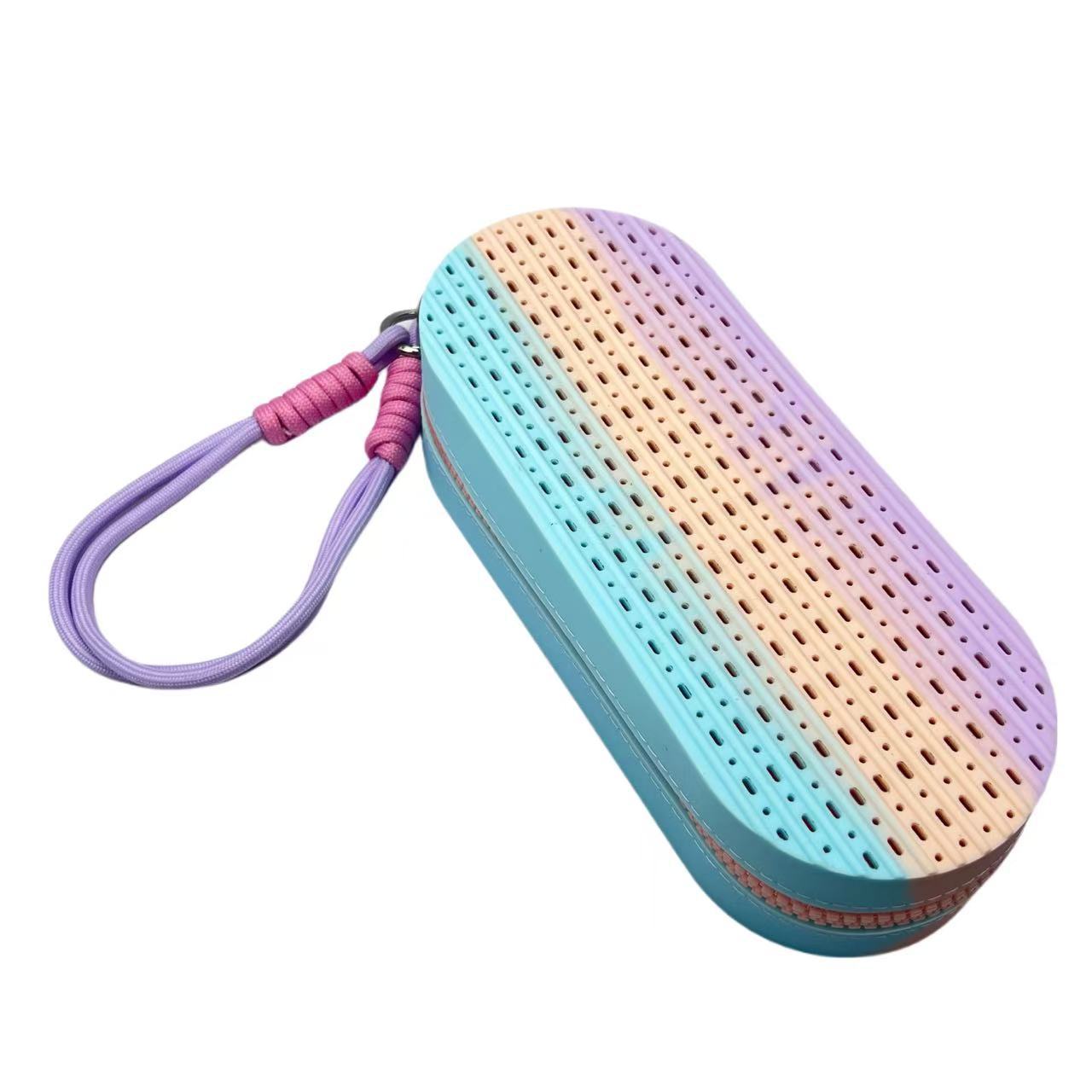 シリコン製メガネ保護ケース、両面通気性、大容量スイミングゴーグルケース、ポータブル、落下防止収納バッグ、スイミングゴーグル