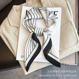 韩版时尚丝巾小方巾职业装饰百变领巾防晒围巾头巾杭州丝绸70方巾