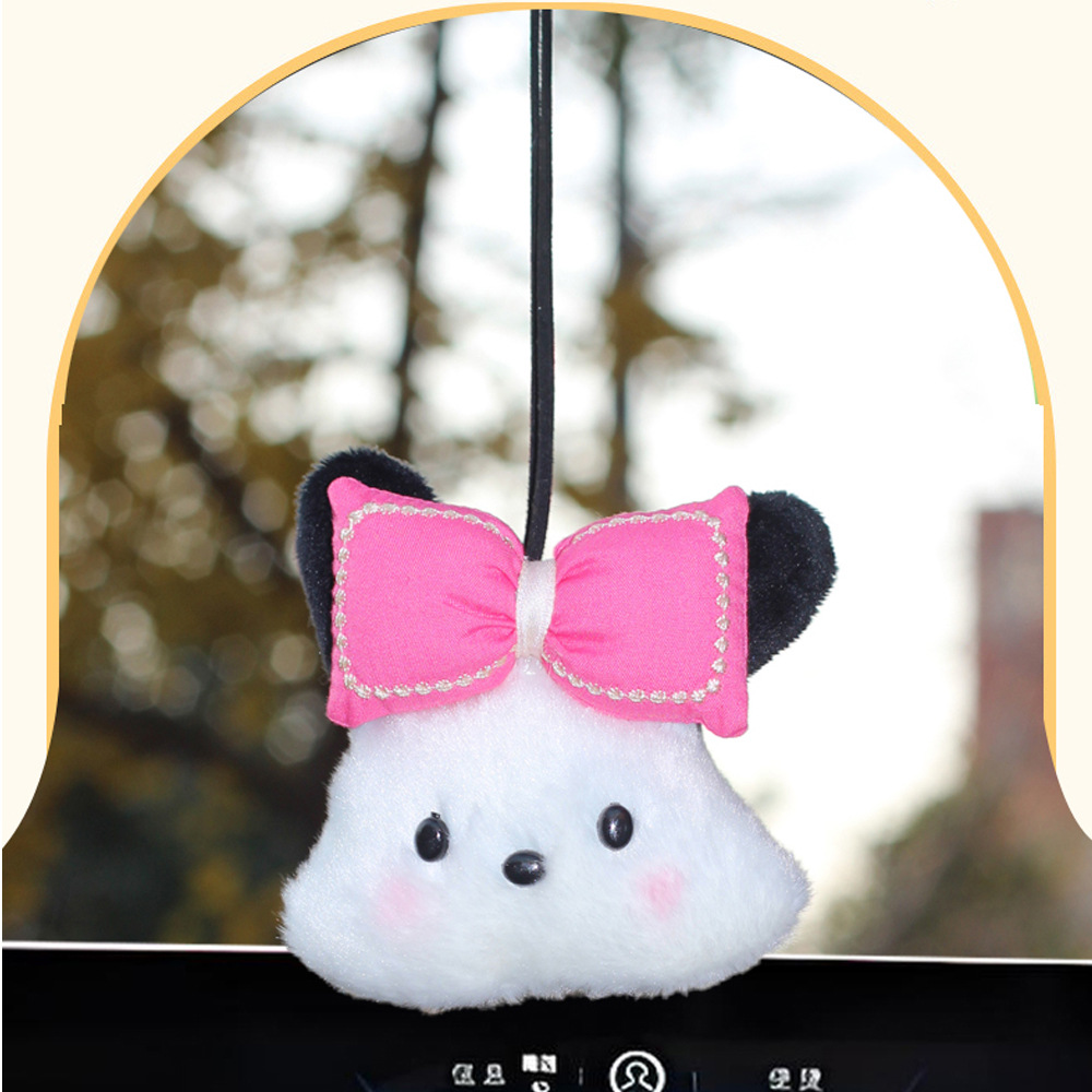 Muñeca de perro Pacha, remolque de automóviles, espejo retrovisor interior, adornos de automóviles, interiores de automóviles, regalos de Navidad para chicas