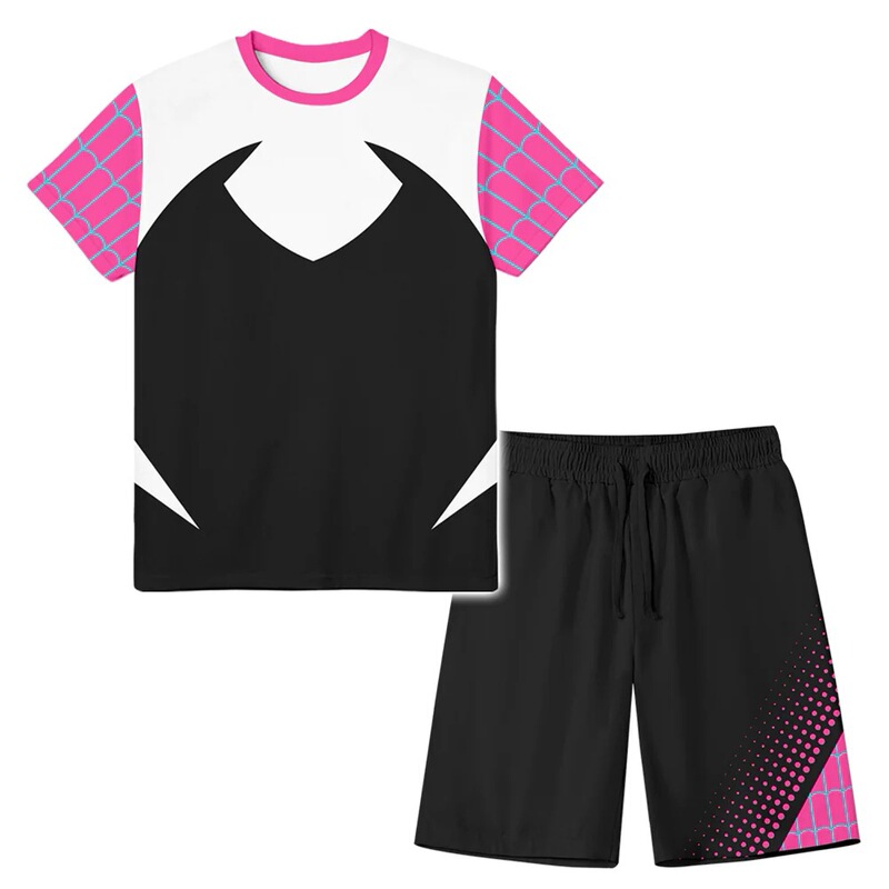 Spider-Man: Across the Spider-Verse Gwen Stacy T-Shirt Shorts Set Halloween Carnival Set Spider-Man: Across the Spider-Verse Gwen Stacy T-Shirt Shorts Set Halloween Carnival Set