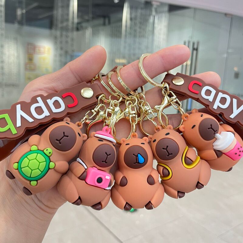 Kapi Barra Water Guinea Pig Keychain Cartoon Doll Pendant Key Chain Bag Hanging Small Gift Wholesale