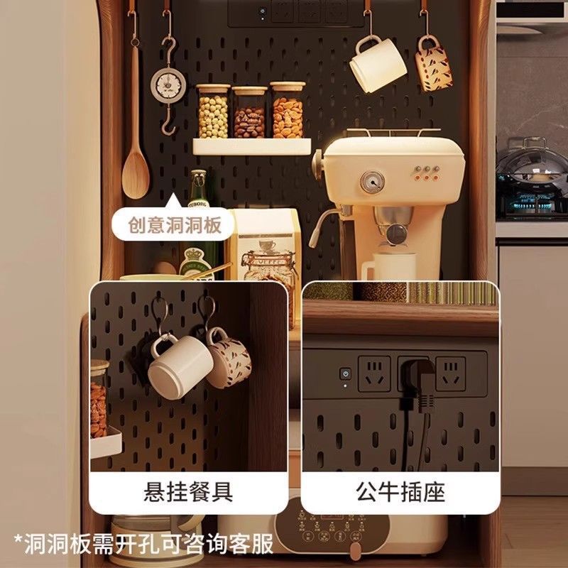 实木餐边柜咖啡柜收纳柜厨房一体靠墙储物柜家用小型置物柜茶水柜|undefined