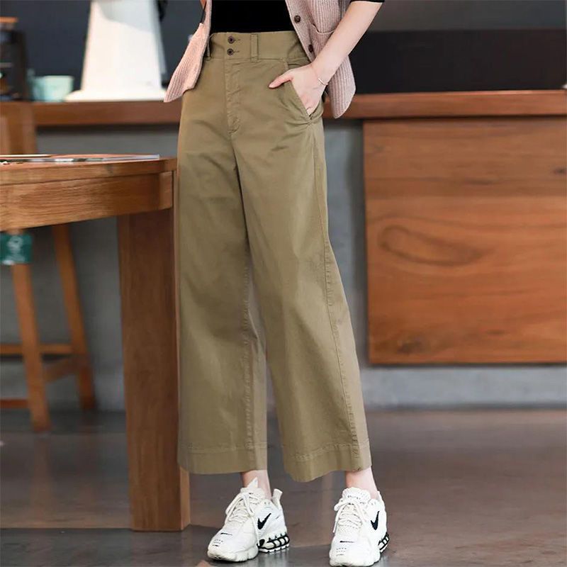 Clearance Sale: Narrow Wide-Leg Pants for Women, Summer Thin Style, Casual Wear, Petite to Plus Size, Straight-Leg Cropped Pants