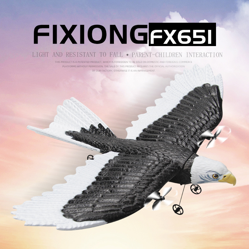 651 Eagle Foam Glider 2 Channel Fixed Wing Drop Resistant Aircraft Balance Bird Children Remote Control Plane Toy