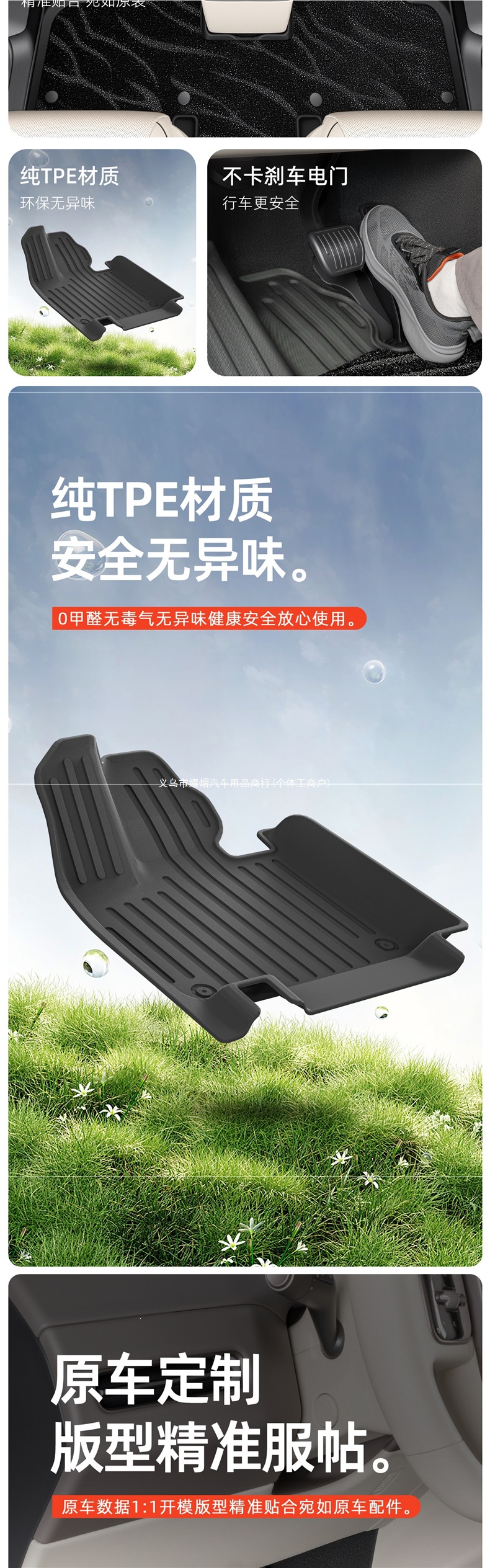Suitable for Ideal i6/i8 car models: TPE starry sky carpet, trunk mat, and backrest pad accessories