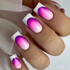 Cross-border white French wear-on nails, Western wear-on nails, INS gradient wear-on nails, nail art wholesale