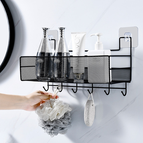 No punching toilet bathroom storage rack toilet bath toilet washbasin wall-mounted shower gel storage rack