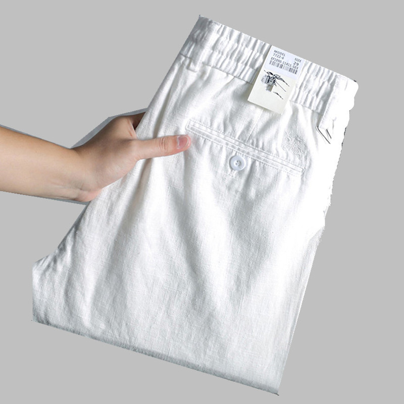 European Style Linen Pants, Summer Thin and Breathable, Drawstring Elastic Waist, Men's Loose Straight-Leg Linen Casual Pants European Style Linen Pants, Summer Thin and Breathable, Drawstring Elastic Waist, Men's Loose Straight-Leg Linen Casual Pants