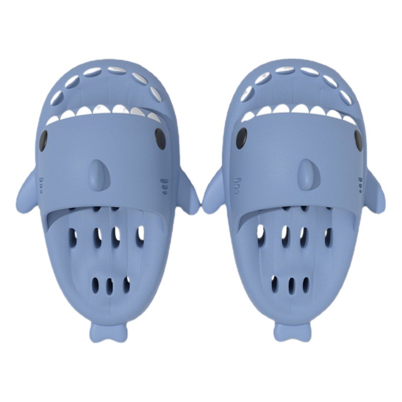 Pantuflas de baño con diseño de tiburón para adultos y parejas, antideslizantes, con drenaje de agua, modernas, divertidas, para interiores, con suela gruesa.