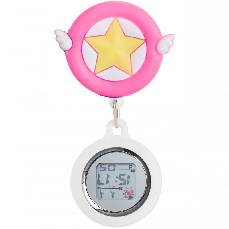 Reloj de enfermera de estiramiento multifuncional luminoso fuerte reloj colgante reloj electrónico digital retráctil de dibujos animados lindo clip cronómetro reloj de bolsillo