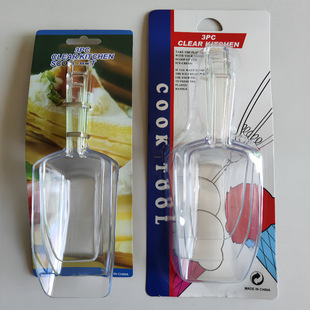 Transparent Plastic Ice Shovel Three-Piece Set Multi-Purpose Flour Rice Cereal Ice Cube Sand Cat and Dog Food Shovel Measuring Spoon