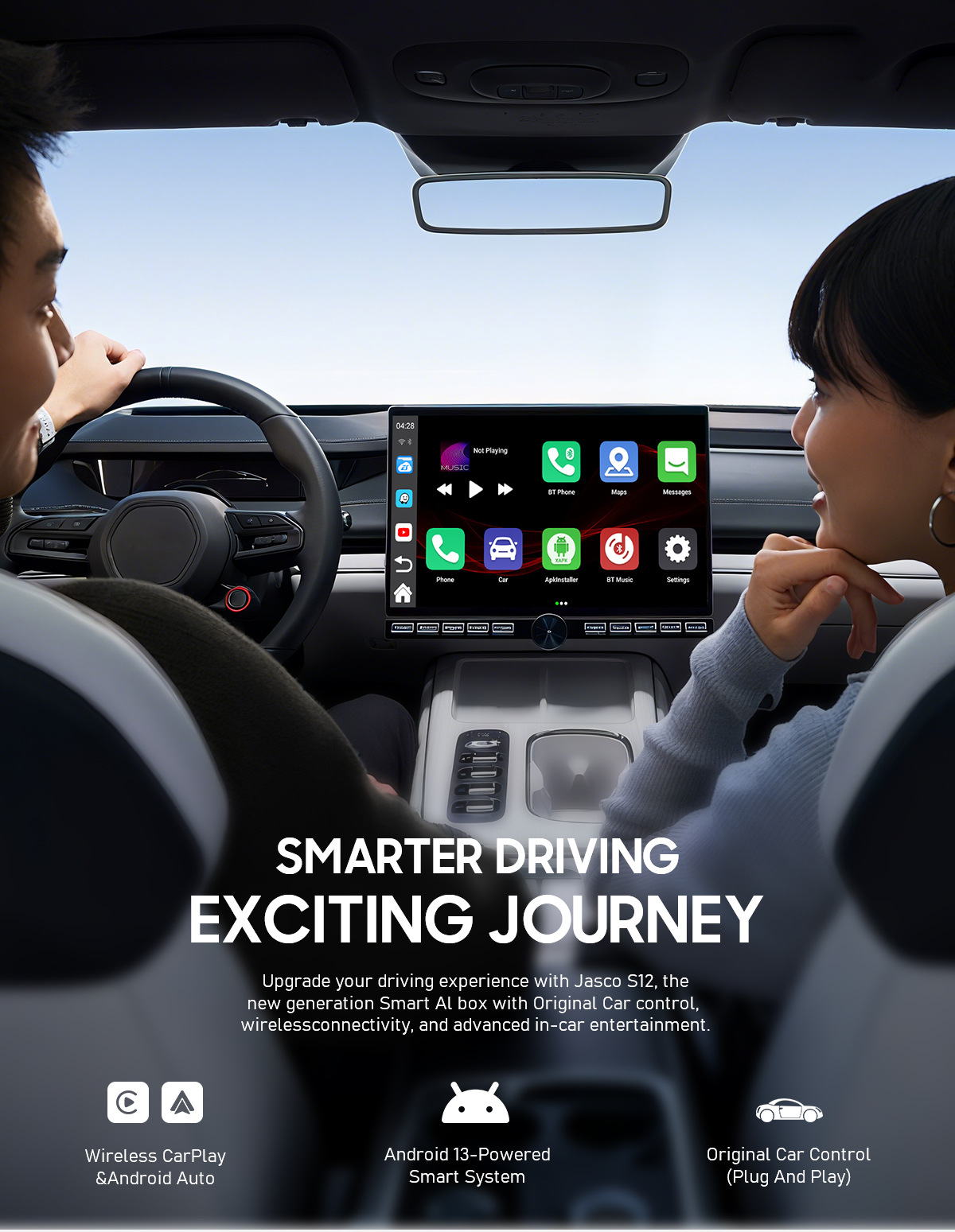 Smart car wireless carplay box, converts original car wired system to wireless carplay box, Android box, Qualcomm