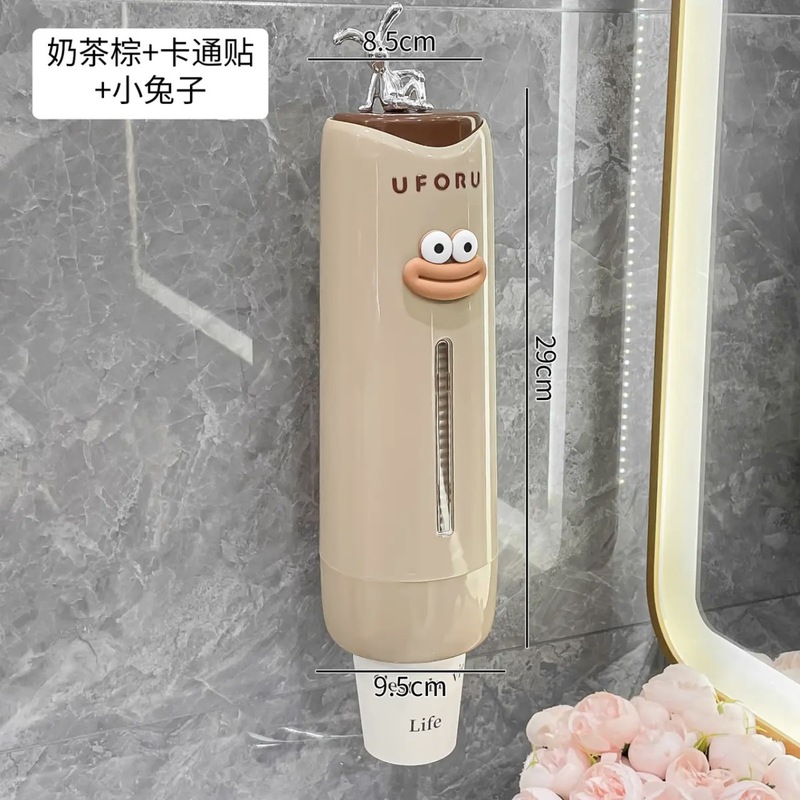 ドーパミンカップ取り器使い捨て紙コップ壁掛け式落杯器穴なしカップホルダー防塵カップ収納棚|undefined