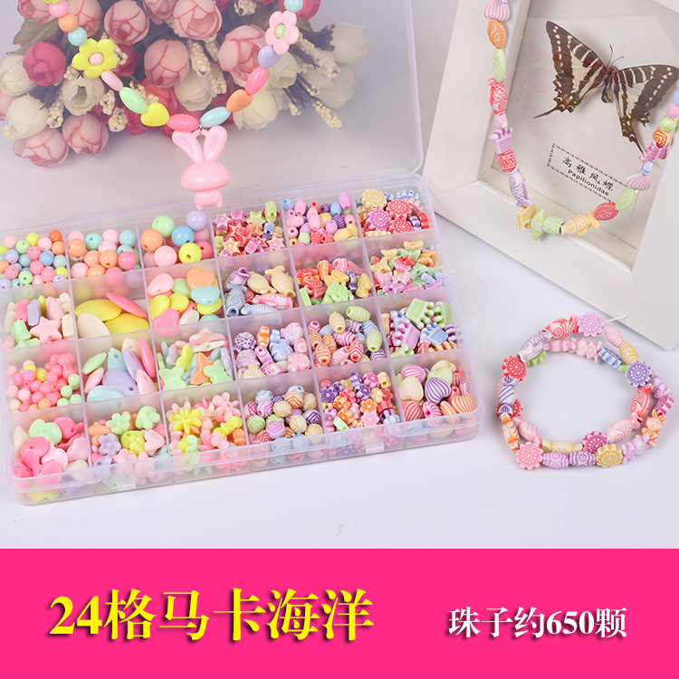 Pulsera de cuentas con cuentas para niños personalizados para mujer material de bricolaje hecho a mano acrílico accesorios con cuentas pequeñas joyas al por mayor