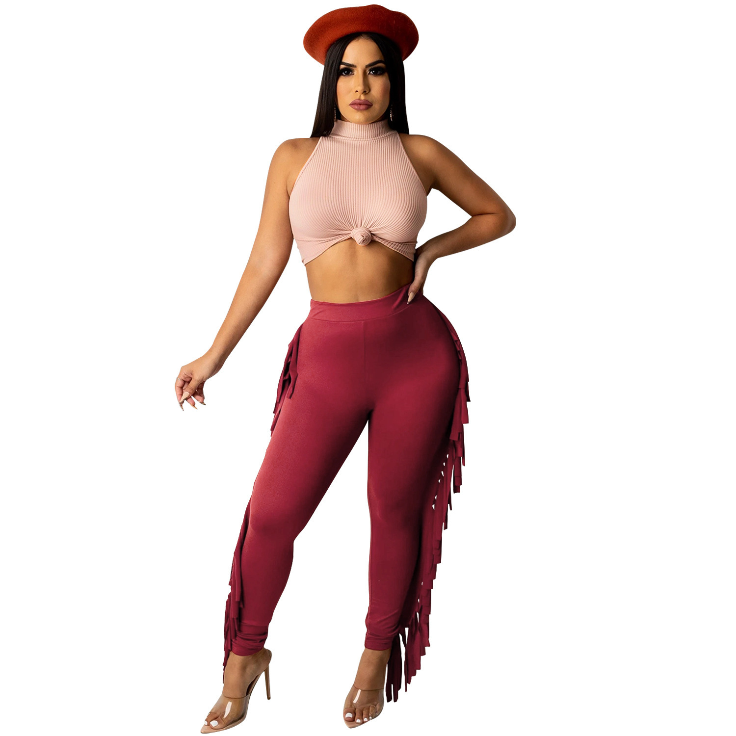 C5369 precio especial sin reembolso sin cambio de ropa de moda transfronteriza con cuidado, chaleco sin mangas, pantalones largos de dos piezas