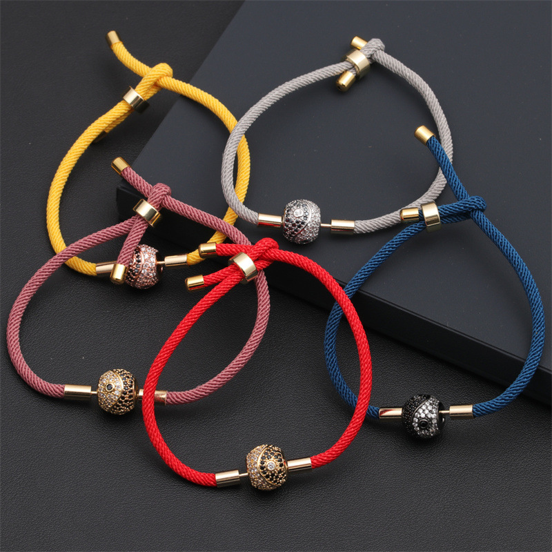 Europa y América transfronteriza color retráctil ajustable cuerda básica pulsera rojo Milan cuerda DIY chismes pulsera