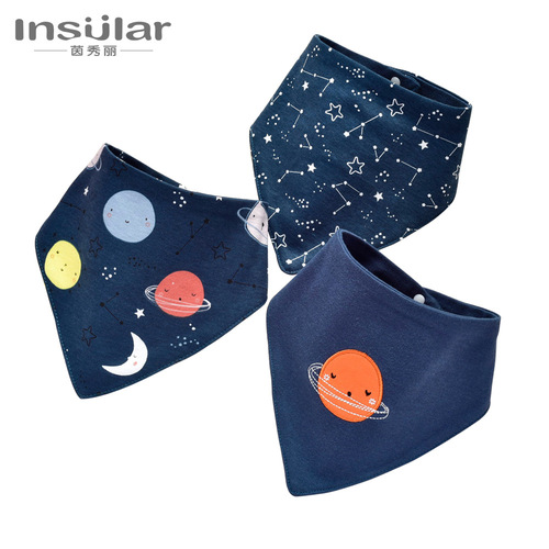 3-pack Yinxiuli pure cotton baby saliva towel baby snap triangle saliva towel scarf bib bib cross-border