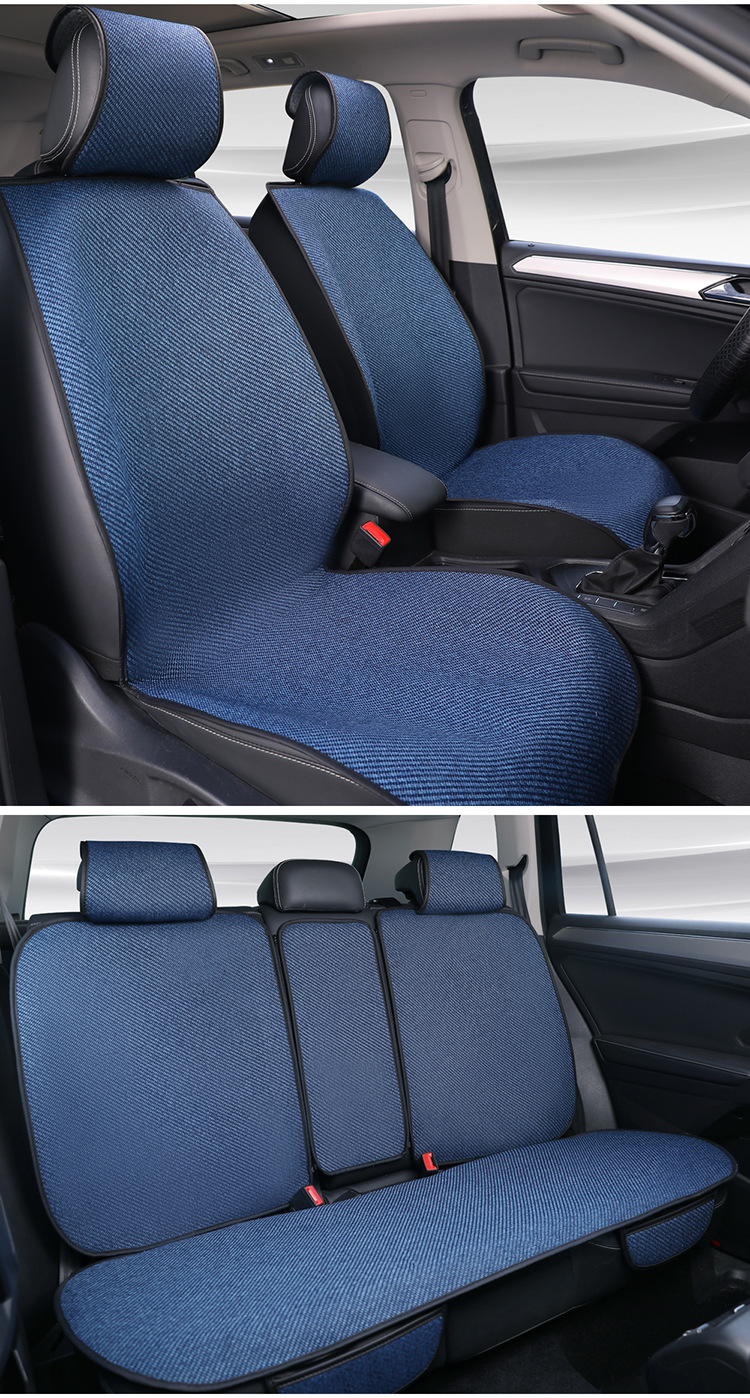 Car Seat Cushion, Universal for All Seasons, Linen Air Layer, Breathable, Non-Slip, Semi-Enclosed Seat Cover, Summer Half-Enclosed Cushion