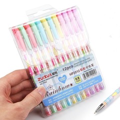 Rainbow neutral pen fluorescent pen multi-color bullet tip colorful student use drawing drawing tool ballpoint pen for marking