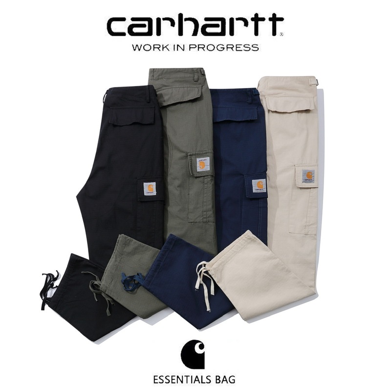 2026 Trendy Brand Carhartt High-Quality Checkered Cotton Multi-Pocket Washed Work Pants Unisex Casual Long Pants