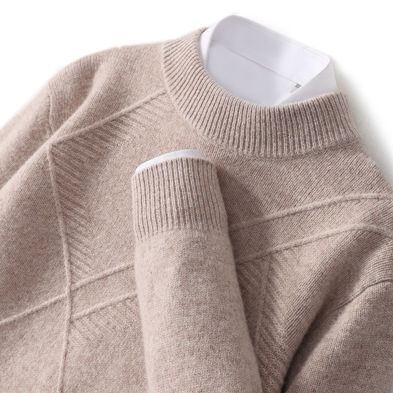 Demi-season woolen solid color knitted sweater