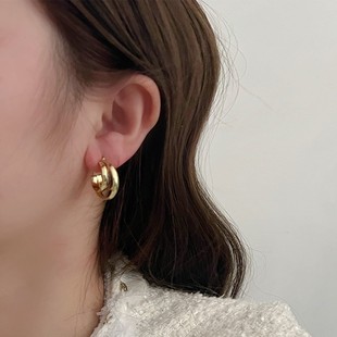 Korean Internet Celebrity Elegant C-Shaped Earrings for Women 2025 New Earrings Cold Style Niche Design High-End Earrings
