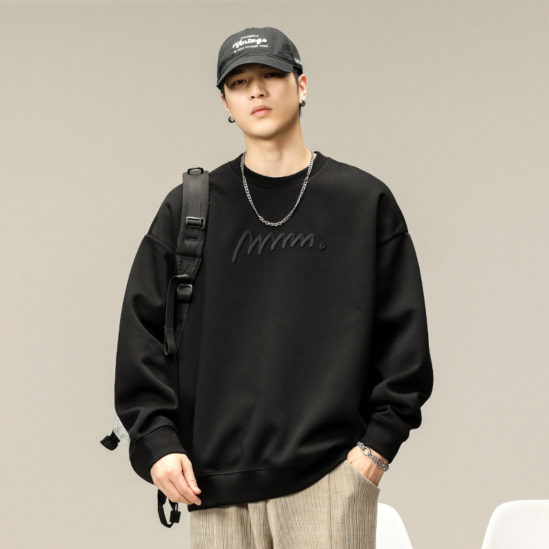 380g American Sweatshirt Men's Spring and Autum Loose Trendy Brand Large Size Round Neck Top Men's Casual Jacket Trendy Autum and Winter Style