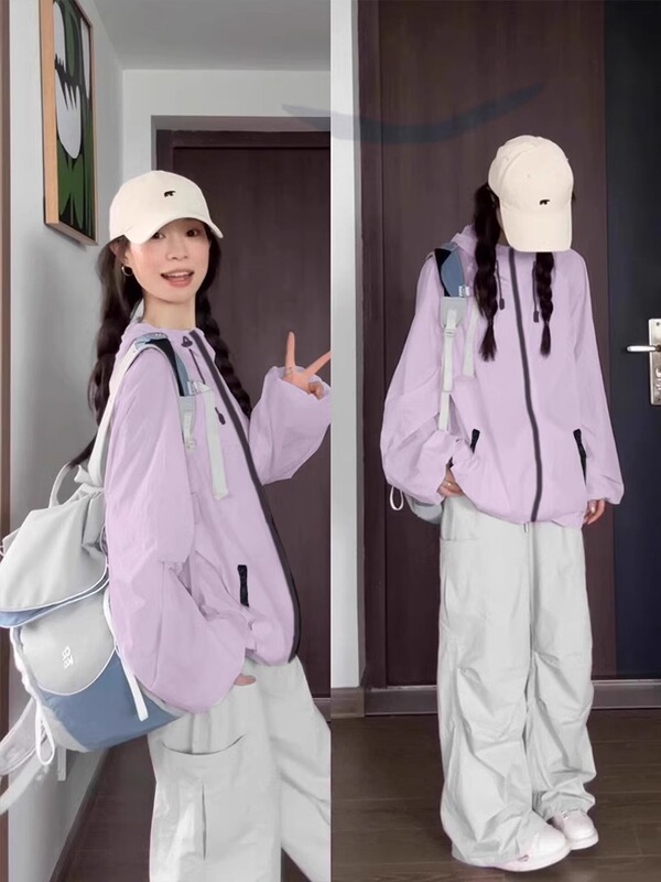 マウンテン薄手ジャケット夏の日焼け止めジャケット女性の 2025 新しいアウトドアスポーツジャケット登山着用|undefined