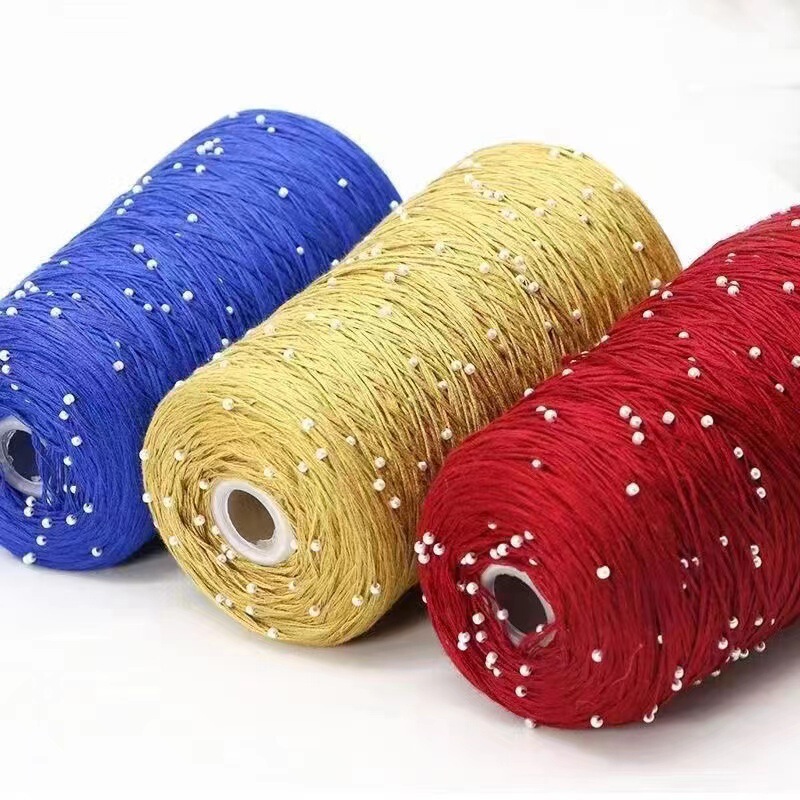 Pearl thread mercerized cotton thread lace thread bead yarn hand-woven fine wool crochet colorful hand-woven thread
