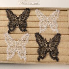 小紅書同款高級感刺繡蕾絲毛邊蝴蝶DIY手工服裝輔料飾品配件批發