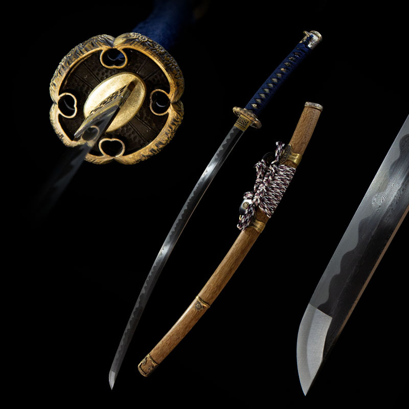 外贸批发手工锻打花纹钢研磨一体日本刀东洋太刀兵器长刀未开刃