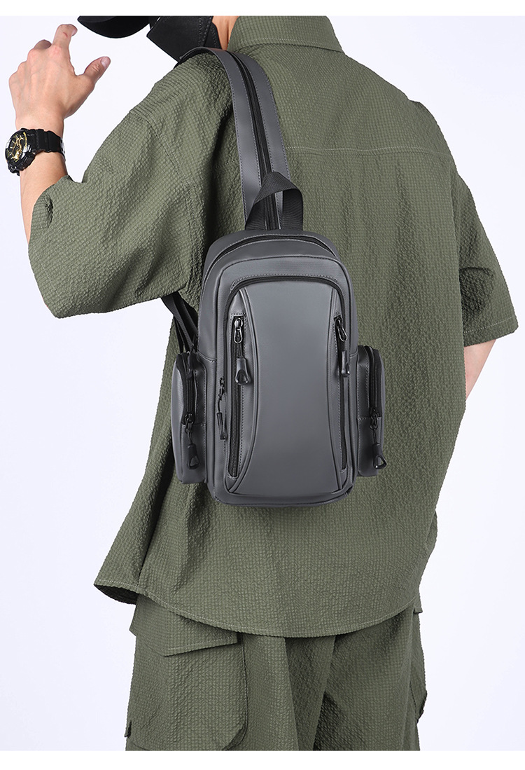 New business backpack, water-resistant, suitable for both shoulder and single shoulder, men's chest bag, cross-border Oxford fabric, men's computer backpack undefined