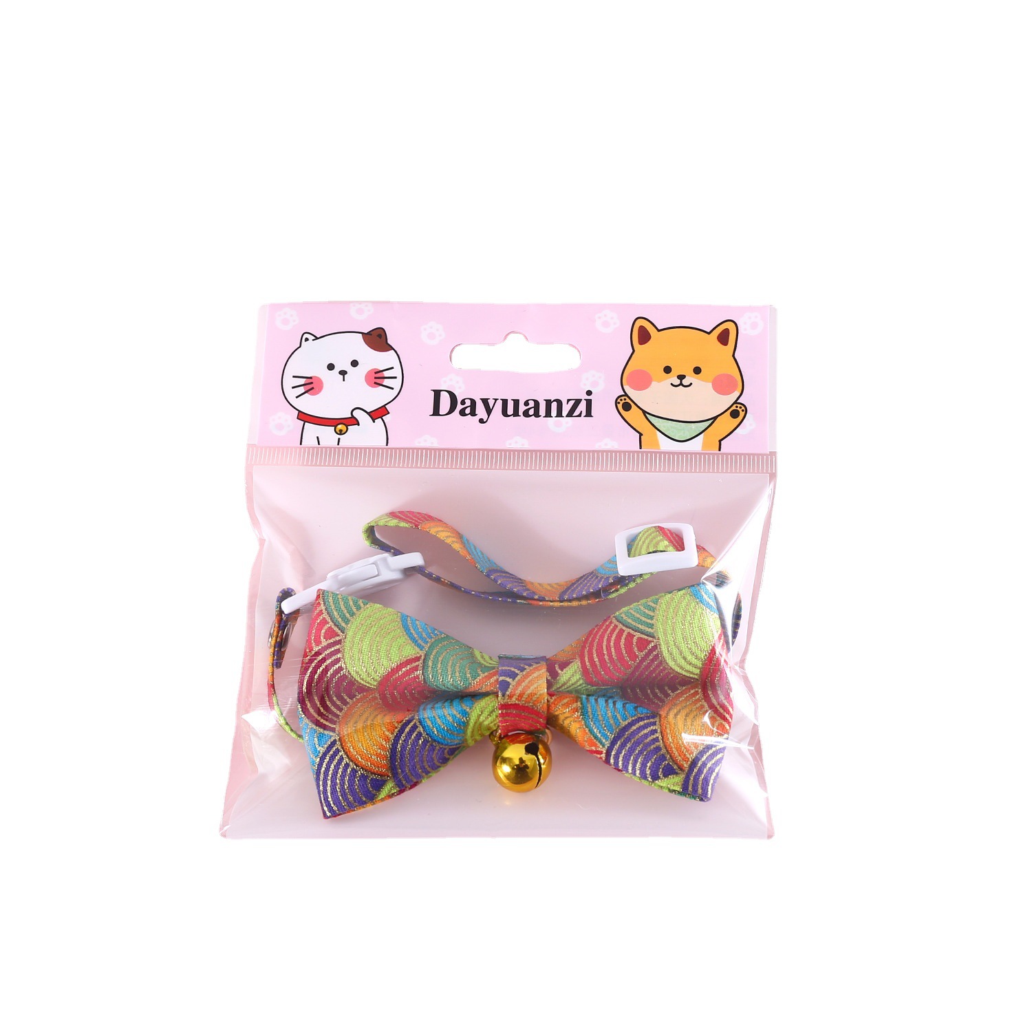 Pet estampado China Fengxiang nube ajustable anti-asfixia collar de corbata gato perro japonés cadena de arco