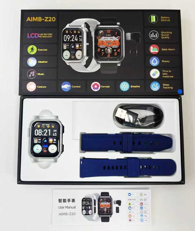 跨境新品AIMB-Z20智能手表蓝牙通话音乐心率睡眠检测+隐藏式耳机|undefined