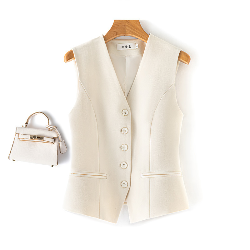 High-End Suit Vest for Women, Layered Vest, 2026 Spring and Autumn New Style, Sleeveless, Versatile for Work, Elegant Short Vest