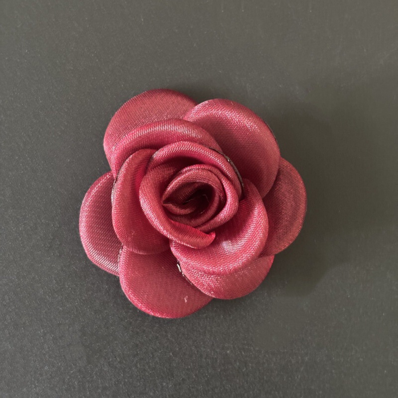 New DIY Korean Hair Accessory Materials with Burnt Edges, Rose Snow Gauze, Silk Gauze, Three-Dimensional Camellia Handmade Hairpin with Burnt Flowers