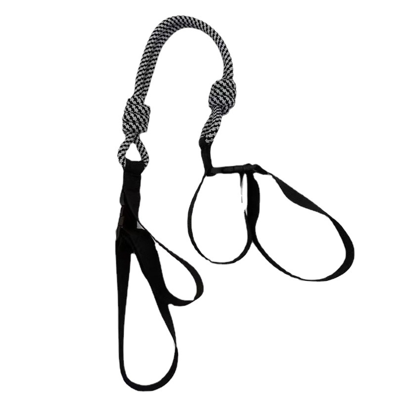 Japonés hecho en casa blanco y negro correa de hombro de nylon Flor de lona portátil durable simple correa de hombro bolsa de cuerda redonda