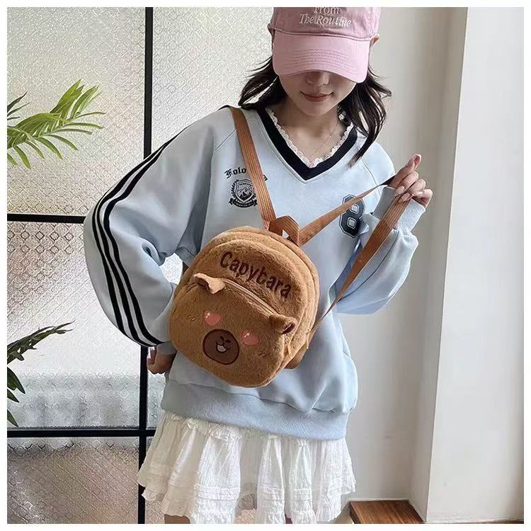 Japanese-style Katto Capibara children's schoolbags, plush toys, backpacks, cute dolls, claw machine figurines, gifts undefined