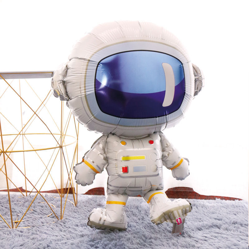 Serie espacial globo de película de aluminio cohete astronauta robot niño bebé cumpleaños fiesta decoración globo