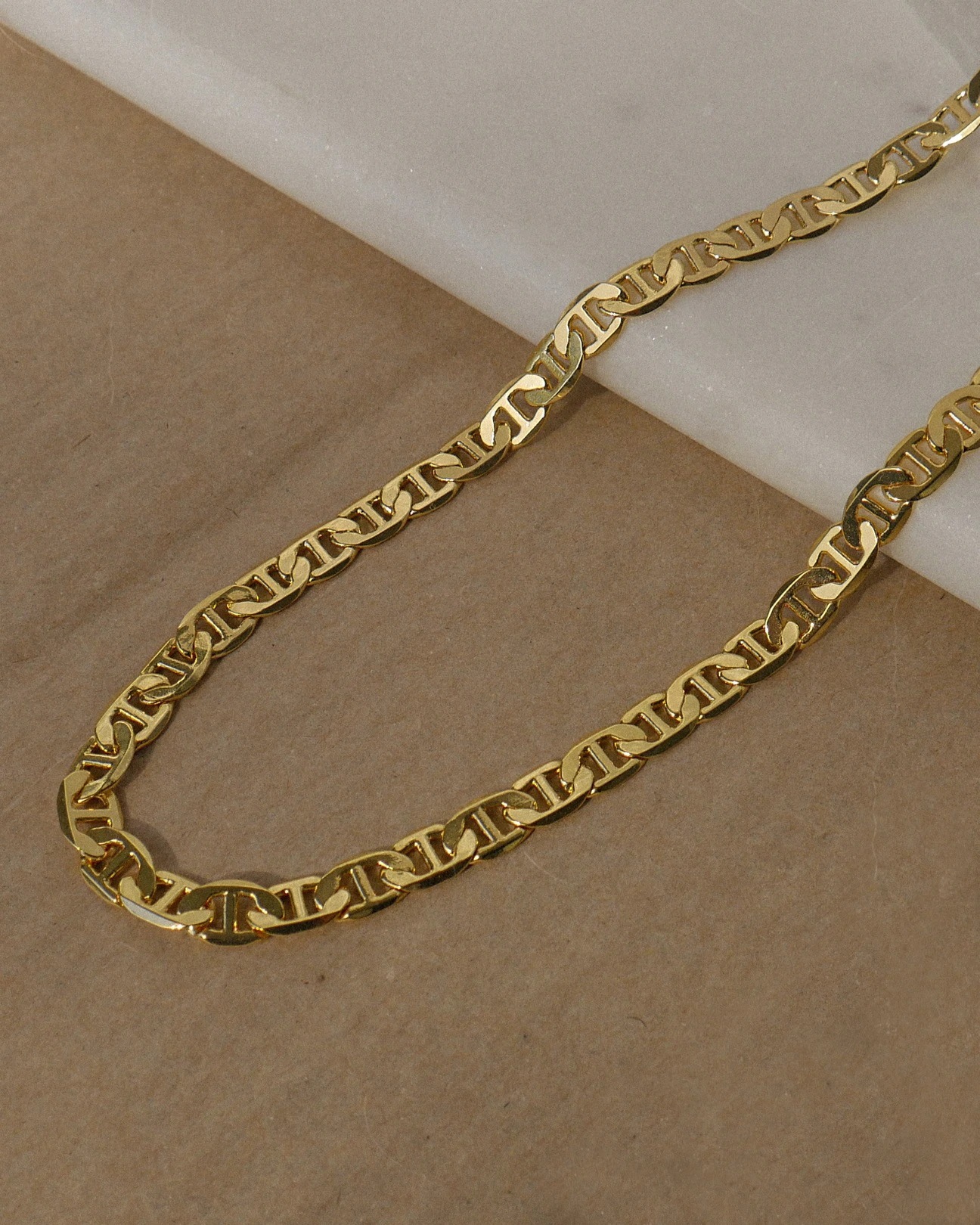 25g Weight 18K Gold Plated Plating Material Retro Solid Color Copper 18k Gold Plated Necklace