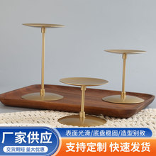 轻奢金色铁艺烛台浪漫烛光晚餐氛围道具家居桌面装饰蜡烛器皿摆件