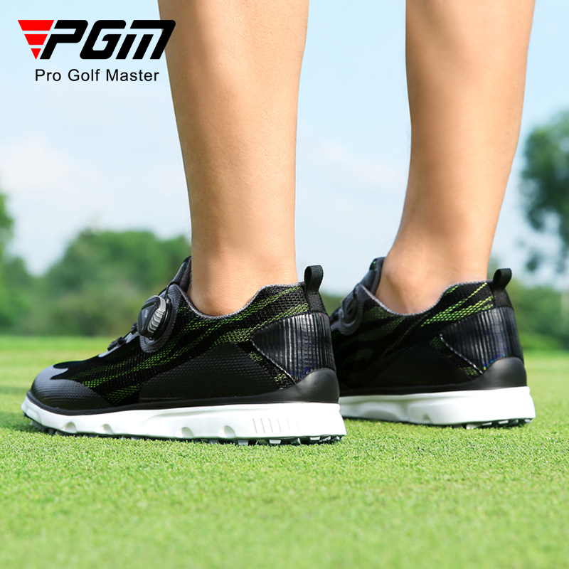 Giày golf nam PGM chống trượt, núm vặn dây, lưới thoáng khí — XZ228-Đen Trắng, XZ228-Đen huỳnh quang